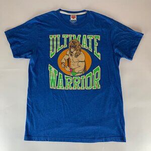 Ultimate Warrior WWE Blue Homage Short Sleeve Crewneck Shirt Mens Large